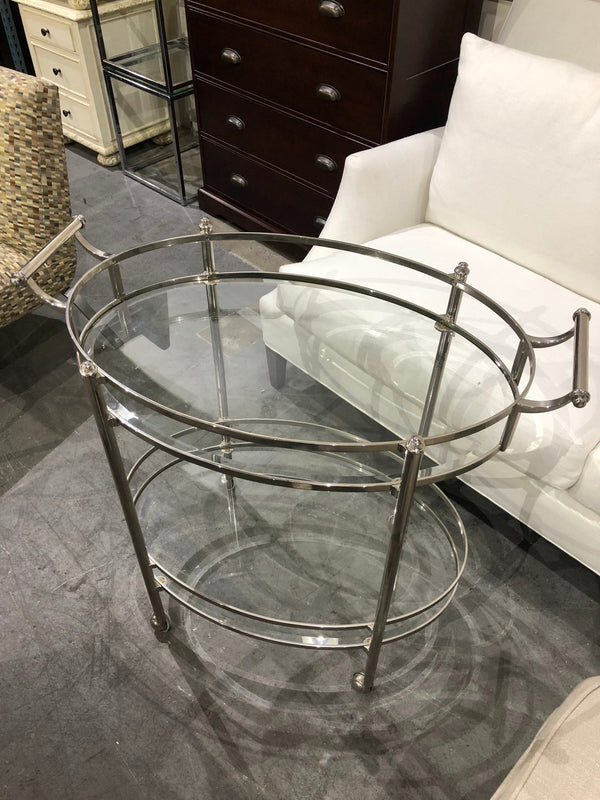 Restoration Hardware DUNCAN silver bar cart - enliven mart