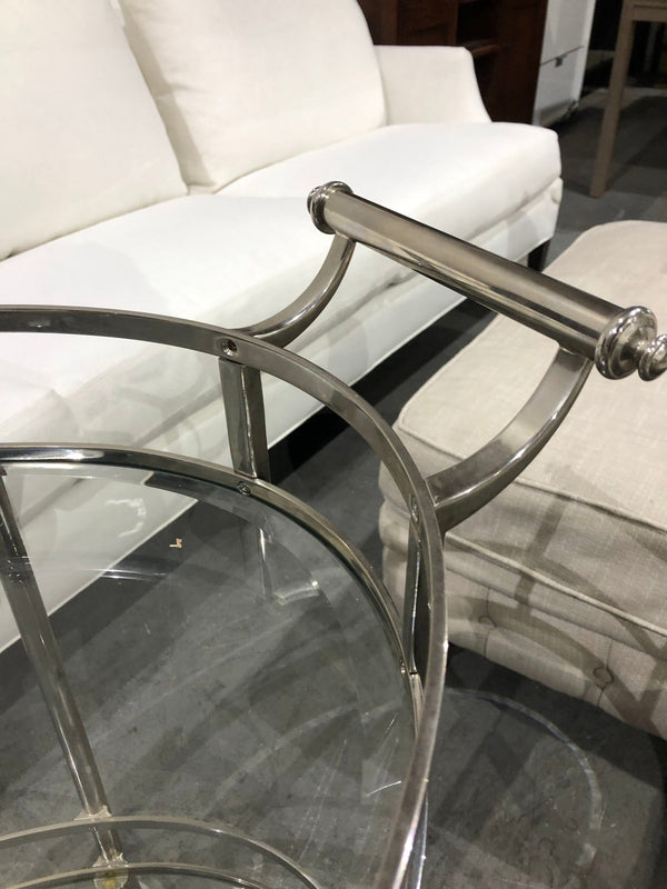 Restoration Hardware DUNCAN silver bar cart - enliven mart