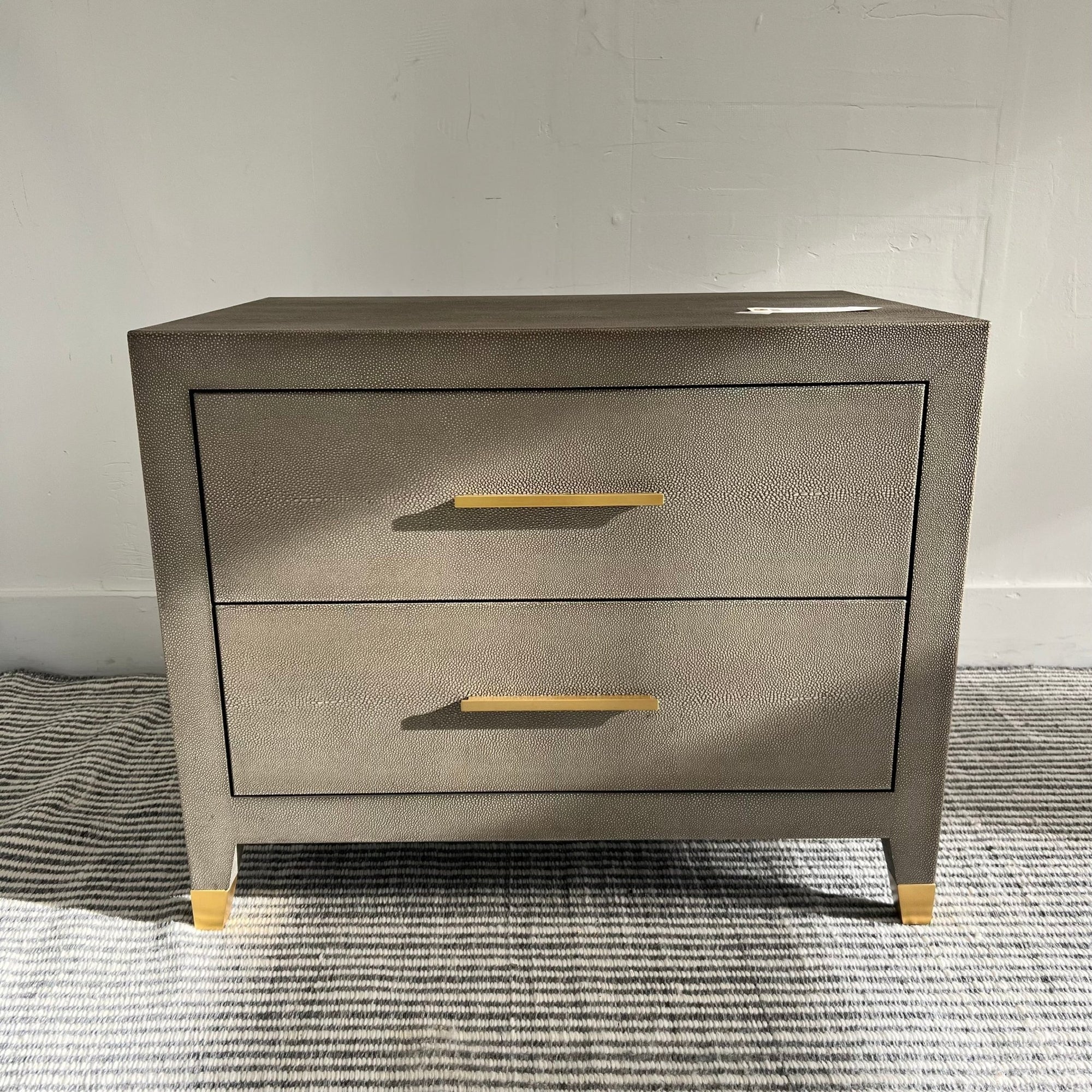 Restoration Hardware Graydon Shagreen Nightstands - enliven mart