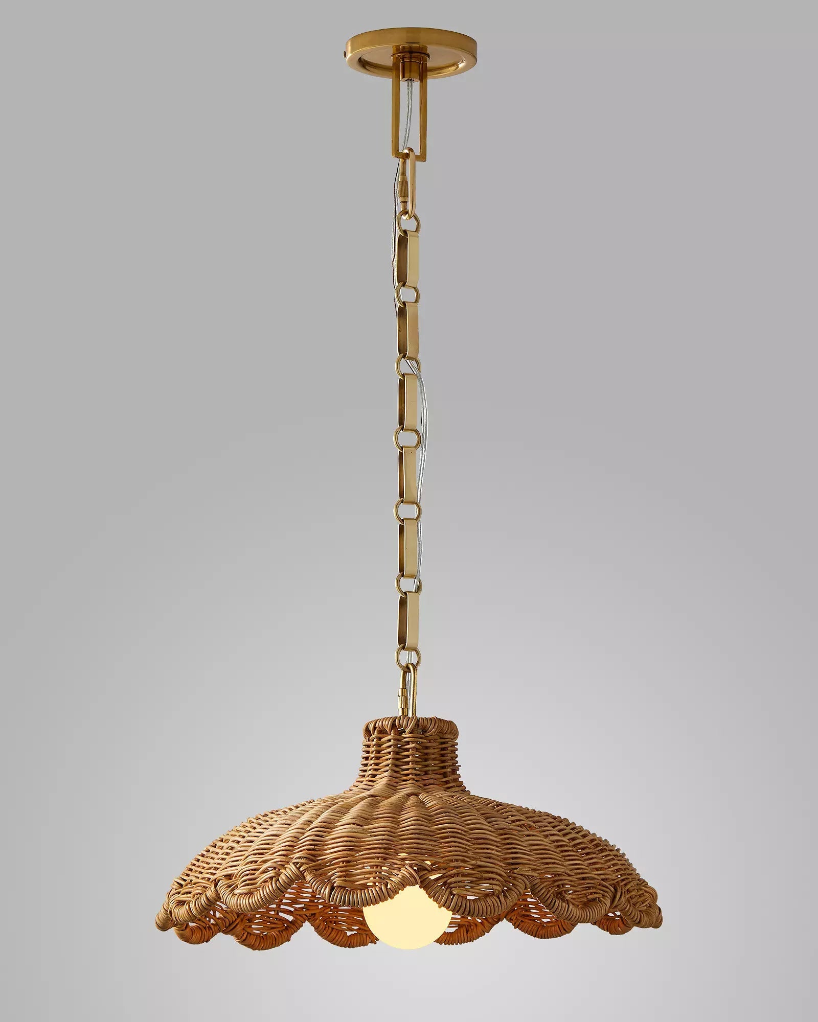 Serena and Lily Scallop Rattan Pendant - enliven mart