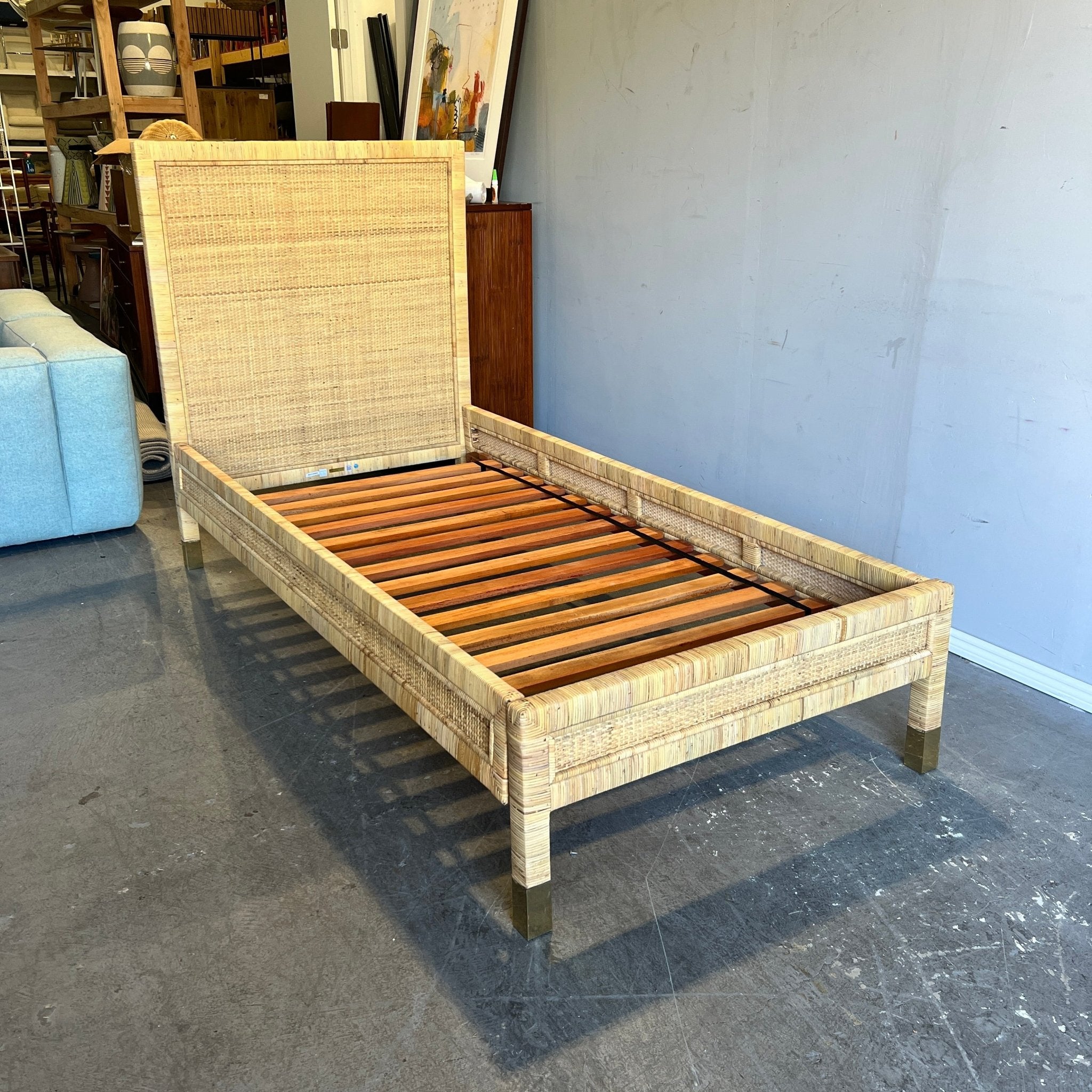 Serena and Lily Twin XL Balboa rattan bed