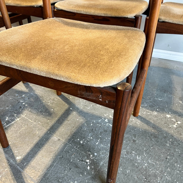 Set of 6 Danish Mid Century Modern rosewood dining chairs - enliven mart