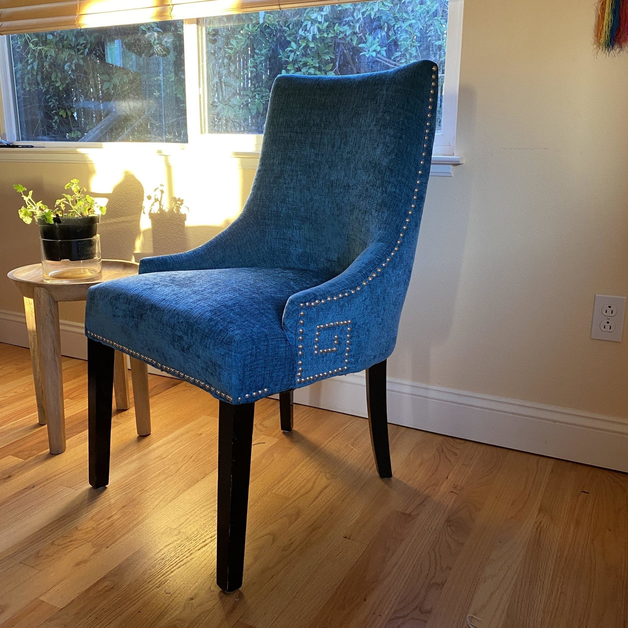 Teal blue soft dining chairs - enliven mart