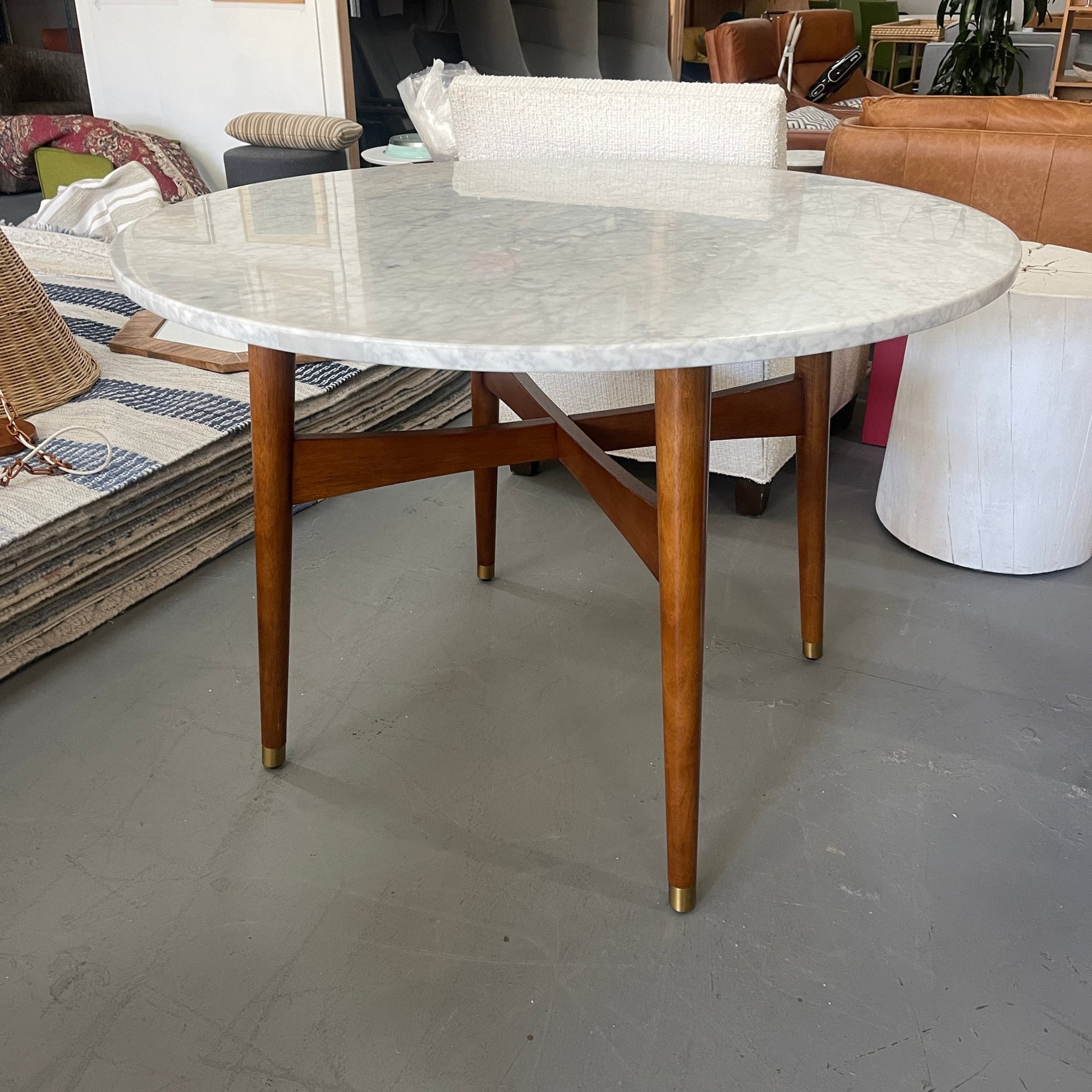 West Elm Reeve Marble Dining Table - enliven mart